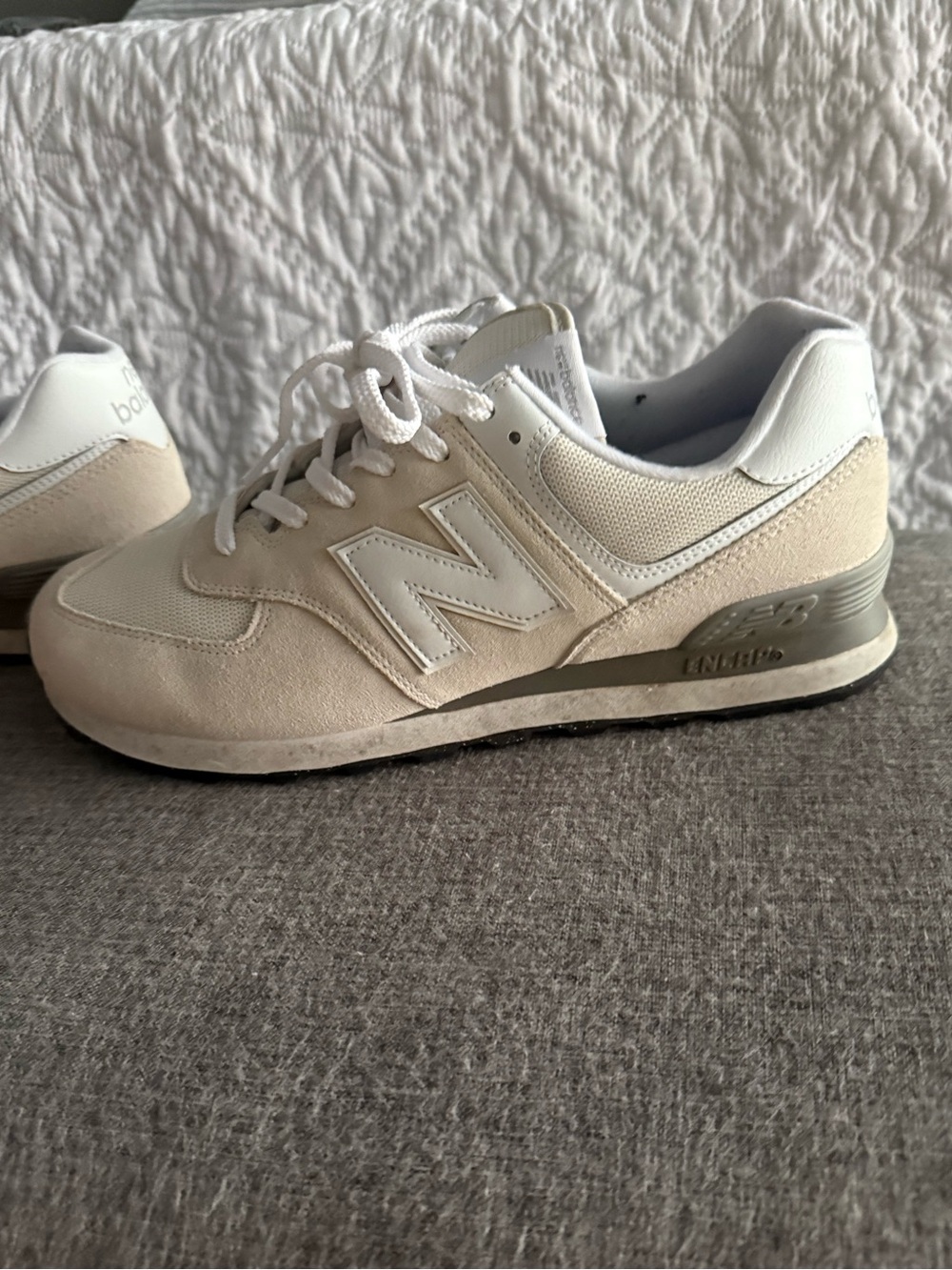 New Balance 574 Unisex Shoes men’s size 12 Nimbus Cloud/White